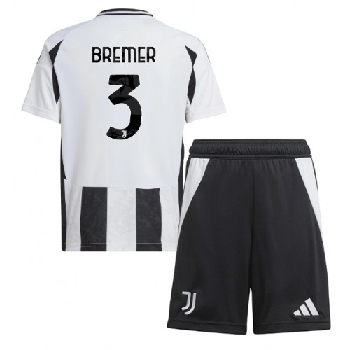 Fotballdrakt Barn Juventus Gleison Bremer #3 Hjemmedraktsett 2024-25 Kortermet (+ Korte bukser)